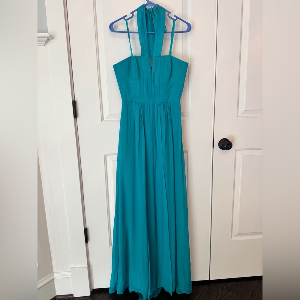 BCBGMaxAzria Strapless Turquoise Dress